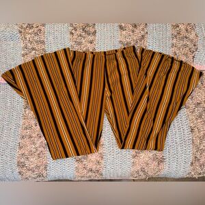 Black and Yellow Striped Flare Pants